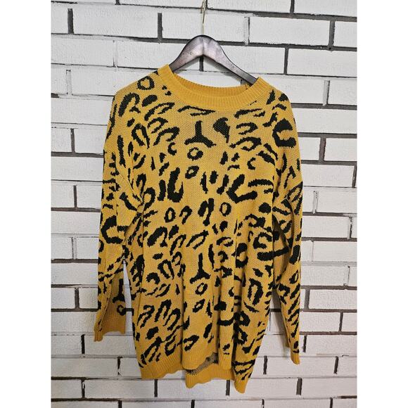 Prettygarden Yellow and Black Sweater Tunic Womens XL - Picture 1 of 4
